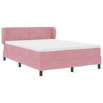Box Spring VidaXL avec Matelas Rose 140x190 cm en Velours