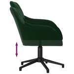 Chaise fauteuil siège pivotante de bureau informatique étude foncé velours vert 02_0024188