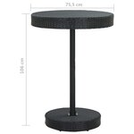 vidaXL Ensemble de bar de jardin 5 Pièces et coussins Résine tressée Noir