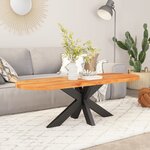 vidaXL Dessus de table 80x40x2 5 cm ovale bois massif d'acacia