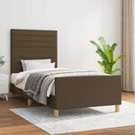 vidaXL Cadre de lit sans matelas marron foncé 100x200 cm tissu