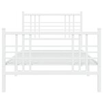 vidaXL Cadre de lit métal avec tête de lit/pied de lit blanc 107x203cm