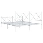 vidaXL Cadre de lit métal sans matelas et pied de lit blanc 160x200 cm