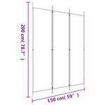 vidaXL Cloison de séparation 3 panneaux Blanc 150x200 cm Tissu
