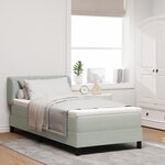 Lit Box Spring vidaXL avec Matelas Gris Clair 100x200 cm Velours