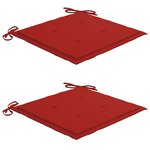 vidaXL Chaises de jardin avec coussins 2 Pièces Teck solide et acier