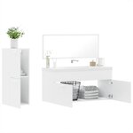 vidaXL Ensemble de meubles salle de bain 3 Pièces blanc bois d'ingénierie