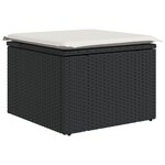 Ensemble de Canapés de Jardin 6 pièces avec Coussins Noir Rattan Poly