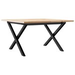vidaXL Table basse cadre en X 60x60x40 cm bois de pin massif et fonte