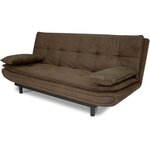 Banquette clic-clac DARIUS - Tissu Marron - 194 x 121 x 83 cm