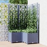vidaXL Jardinière avec treillis Gris foncé 80x80x136 cm PP