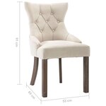vidaXL Chaises à manger lot de 6 beige tissu