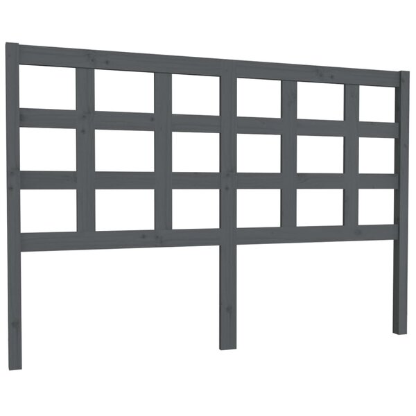 vidaXL Tête de lit Gris 145 5x4x100 cm Bois massif de pin