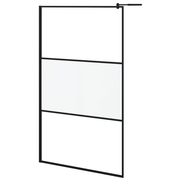 vidaXL Paroi de douche 115x195 cm Verre ESG demi-dépoli Noir