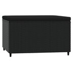 vidaXL Repose-pieds de jardin et coussins lot de 2 noir résine tressée