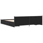 vidaXL Cadre de lit avec tiroirs sans matelas noir 200x200 cm