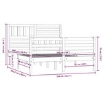vidaXL Cadre de lit sans matelas blanc 150x200 cm bois massif