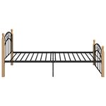 vidaXL Cadre de lit sans matelas noir métal bois chêne massif 90x200cm