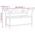 vidaXL Banc Noir 107x45x75 5 cm Bois de sapin solide