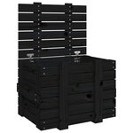 vidaXL Boîte de rangement Noir 58x40 5x42 cm Bois massif de pin