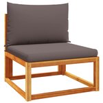 vidaXL Salon de jardin avec coussins 4 Pièces bois d'acacia massif