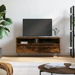 vidaXL Meuble TV chêne fumé 100x34 5x44 5 cm bois d'ingénierie
