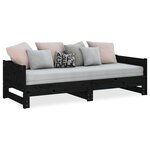 vidaXL Lit coulissant sans matelas noir 2x(80x200)cm
