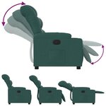 vidaXL Fauteuil inclinable Vert foncé Tissu