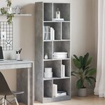 vidaXL Bibliothèque gris béton 57x28 5x174 cm bois d'ingénierie