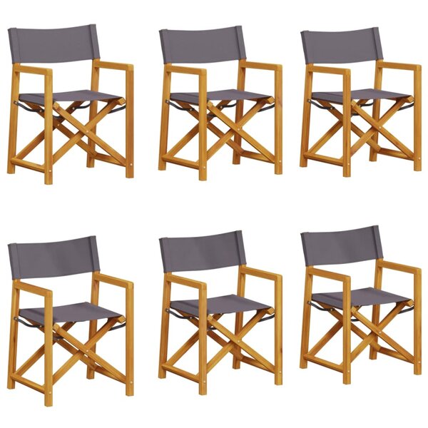 vidaXL Chaises pliables de jardin lot de 6 gris foncé tissu