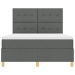 vidaXL Lit à ressorts avec matelas Gris foncé 140x200 cm Tissu