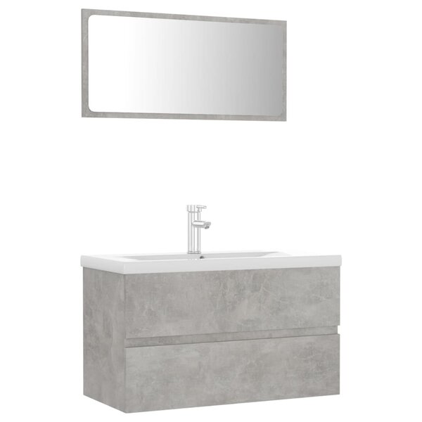 vidaXL Meubles de salle de bain gris béton bois d'ingénierie