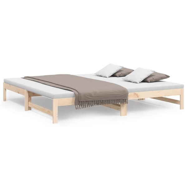 vidaXL Lit coulissant 2x(80x200) cm Bois de pin massif