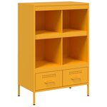 vidaXL Buffet haut jaune moutarde 68x39x101 5 cm acier laminé à froid