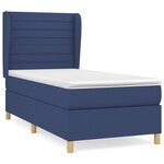 vidaXL Sommier à lattes de lit avec matelas Bleu 80x200 cm Tissu