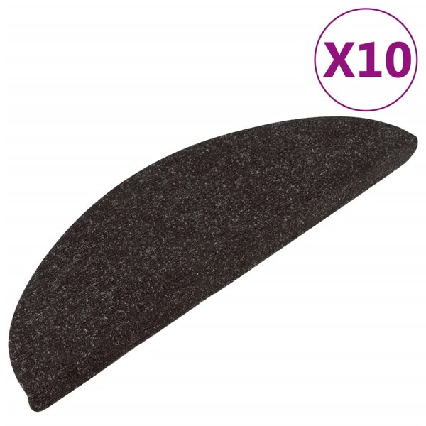 vidaXL Tapis d'escalier autocollants 15 Pièces 56x17x3 cm Noir