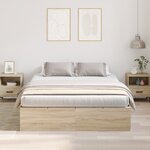 vidaXL Cadre de lit de rangement en chêne Sonoma 140x200 cm