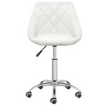 Chaise fauteuil siège pivotante de bureau informatique étude similicuir blanc 02_0024085