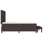 vidaXL Lit avec Sommier et Matelas & Banc Marron Foncé 140x200 cm Tissu