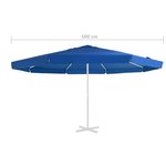 vidaXL Tissu de remplacement pour parasol d'extérieur Bleu azuré 500cm
