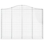 vidaXL Paniers à gabions arqués 12 Pièces 200x30x140/160 cm Fer galvanisé