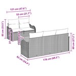 vidaXL Ensemble de Canapé de Jardin 6 pièces avec Coussins Gris Poly Rotin Acacia