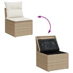 Ensemble de Canapé de Jardin vidaXL 5 pièces avec Coussins Beige Rattan Poly