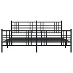 vidaXL Cadre de lit métal sans matelas avec pied de lit noir 183x213cm