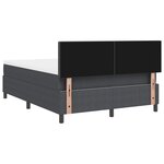 vidaXL Lit avec Sommier et Matelas Gris Foncé 160x200 cm Tissu en Velours Côtelé