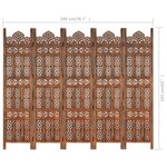 vidaXL Cloison de séparation 5 panneaux Marron 200x165cm Bois manguier