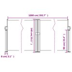 vidaXL Auvent latéral rétractable beige 140x1000 cm