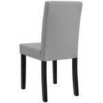 Kit de 2 chaises rembourrées avec pieds en bois massif housse en synthétique 90 cm gris et noir 03_0002360
