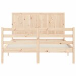 vidaXL Cadre de lit avec tête de lit 140x200 cm bois massif