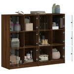 vidaXL Bibliothèque avec portes chêne marron 136x37x109 cm